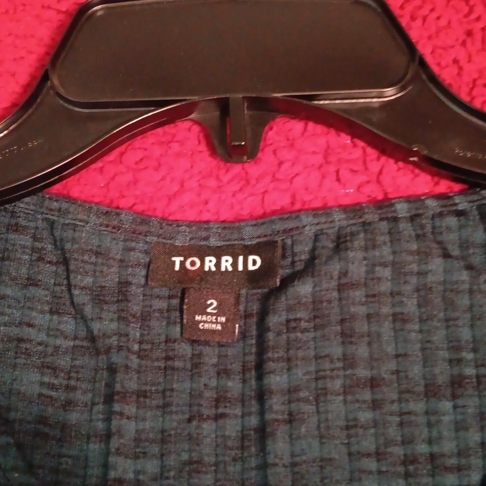 Torrid Teal Textured Dress - Picture 3 of 6